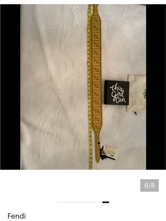Fendi Yellow FF Logo Stretch Belt with Buckle 75 cm .  Small main image 4